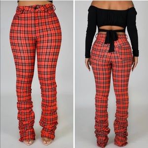 Golfer girl plaid pants